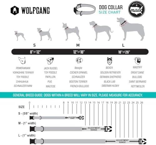 Wolfgang Heavy Duty, Adjustable Dog Collar with Quick Release Nylon Buckle for Walking & Training, CutBow Print, Medium