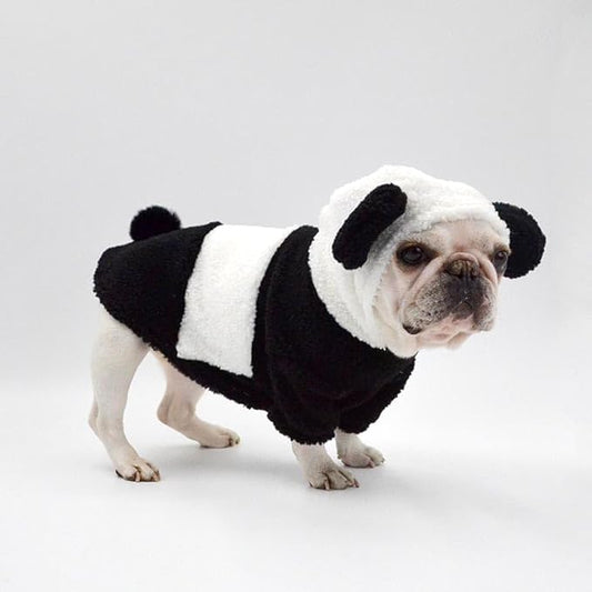 Adorable Plush Panda Pet Costume - Soft & Warm with Removable Pom-Pom Tail – Perfect for Easter, Halloween, and Everyday Wear