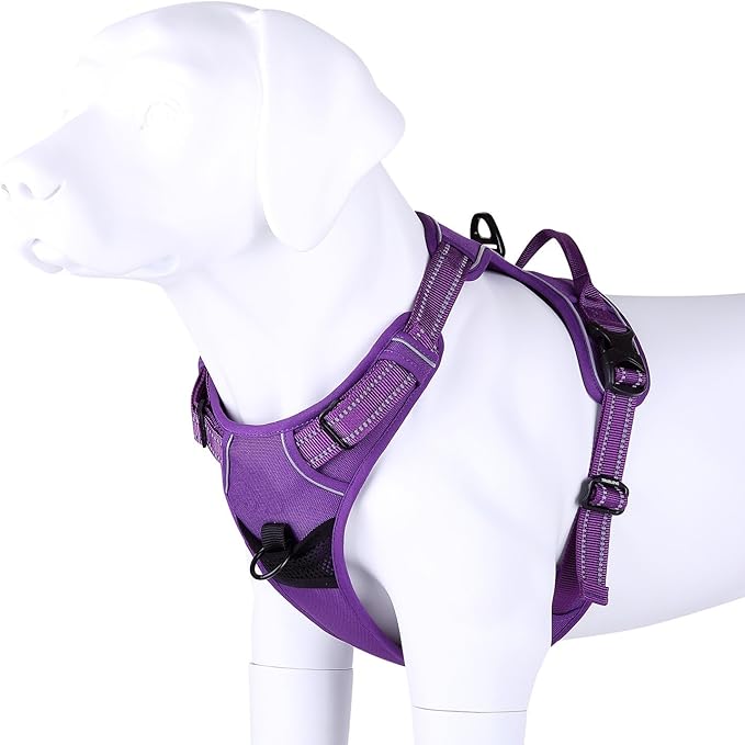 Truelove No Pull Dog Harness with Easy Control Handle and 2 Leash Attachments,Reflective Adjustable Pet Vest