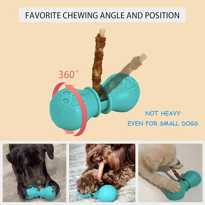 Bully Stick Holder for Dogs, Chew Holder, Prevent Choking Safety Device (Green, Large)