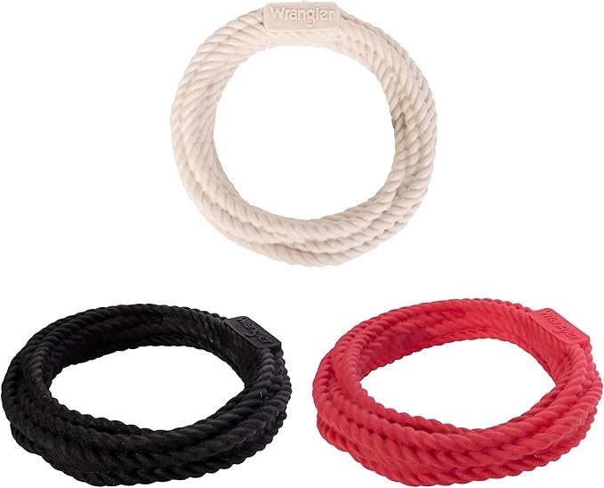 Wrangler Foam Coiled Rope Dog Chew Toy – Scented Dog Rope Toy for Medium to Large Dogs – Pet-Safe Foam Toy for Tug & Fetch – Promotes Healthy Chewing - Indoor/Outdoor Play (Black, Chicken)