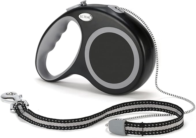 Retractable Dog Leash, 30 FT/ 20 FT Dog Walking Leash for Small Medium Large Dogs up to 77 lbs, Heavy Duty No Tangle (Black, 30 FT (30-77 lbs))