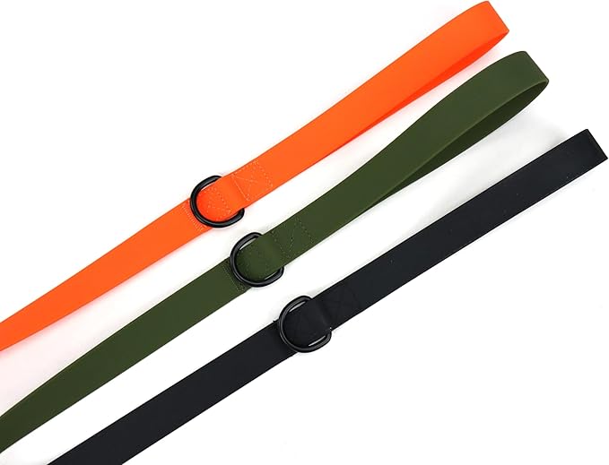 6ft Army Green Dual Handle Silicone Tactical Dog Leash for Medium, Large, Giant, K9 Breeds | Quick Release Swivel Clip Carabiner | Coated Nylon Heavy Duty | Strong Puller | Training Leashes