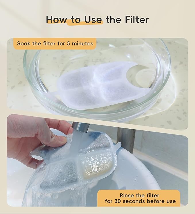 12 Pack Filters Replacement Filters for FS10 Plus, 6 Layer Filter, Pet Drinking Fountain for 138 fl oz/4.1L FS10 Plus (White, 12 Filters + 12 Sponges & 12 Pump Filters)