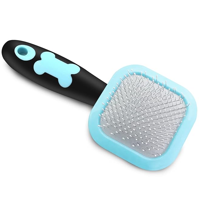 Slicker Brush, Dog Brush Gently Cleaning Pin Brush For Shedding Dog Hair Brush For Small Dogs Puppy Yorkie Poodle Rabbits Cats One Size Blue