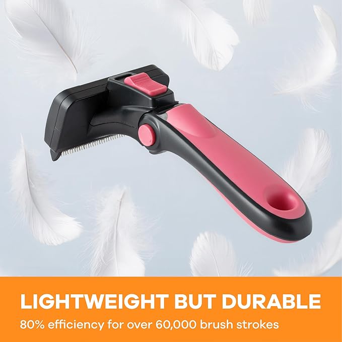 Deshedding Dog Brush for Short/Medium Hair (Small,Pink) – Gentle Deshedding Tool for Dogs & Cats – Reduces Shedding, Without damaging Topcoat. Removes Loose Fur & Dead Undercoat.