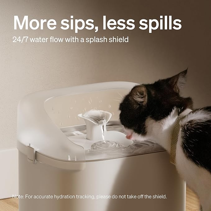 PETLIBRO RFID Multi Cats Water Fountain with Cat Recognition & Hydration Monitoring, Pump-Free Auto Cat Water Dispenser, Large Capacity 101oz/3L, 2.4G Wi-Fi APP Control Cat Fountain x2 Collar Tags