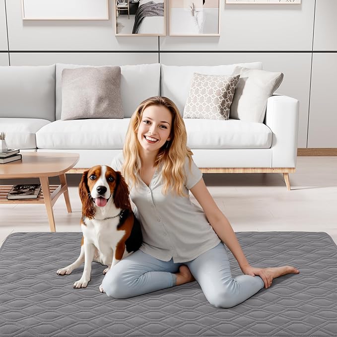Smiry Reversible Waterproof Couch Covers for Sofa, Washable Dogs Pet Couch Covers for 3 Cushion Sofa Pet Friendly, Water Resistant Furniture Protector Slipcover, Geometric (30"x70", Grey/Light Grey)