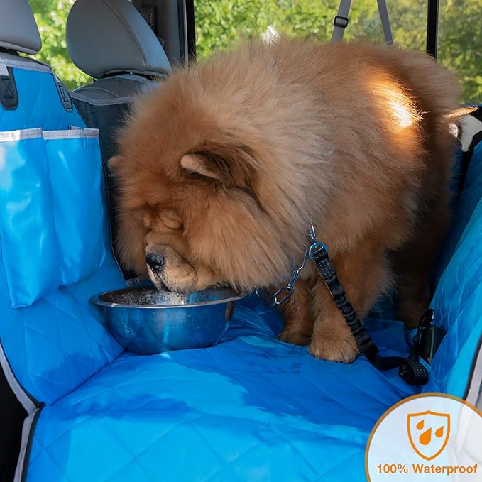 iBuddy Dog Seat Cover for SUV and Small Truck, Waterproof Car Hammock Heavy Duty Back Seat Cover for Dog with Mesh Window Durable Scratchproof Pet Car Seat Protector for Rav4 CR-V Jeeps