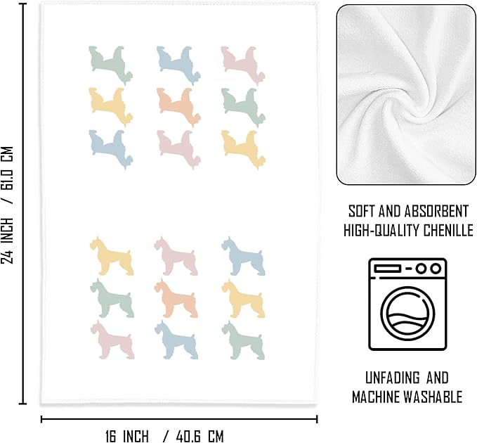 Schnauzer Kitchen Towels - Dog Mom Gifts, Decorative Hand Towels, 1624 Inches