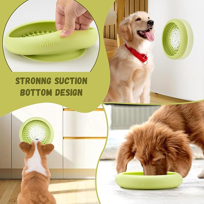 Dog Lick Bowl, Bestalk Anxiety Relief Slow Feeder Dog Lick Mat Treat Dispenser, Non-Slip Licking Bowl Enrichment Toys, BPA Free Silicone, Dishwasher Safe