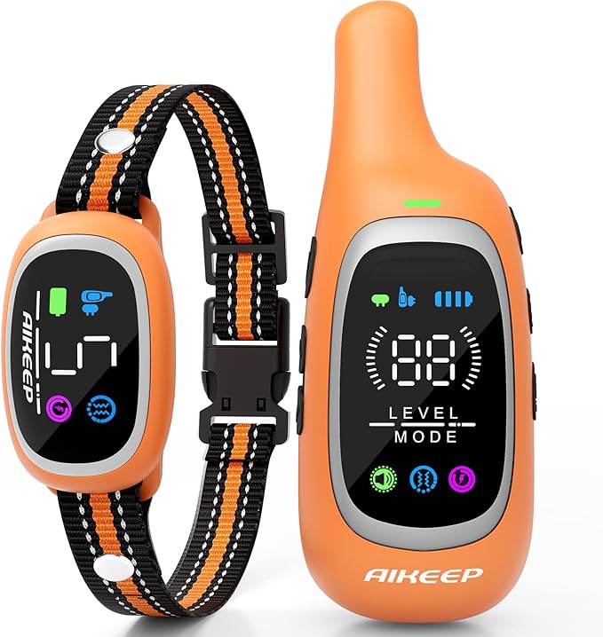 2-in-1 Dog Shock Collar and Bark Collar for Dogs – 3300FT Dog Training Collar with Remote, IP67 Waterproof e Collar with Anti-Bark/Beep/Vibration/Shock Modes for Small Medium Large Dog(8-120Lbs)