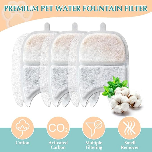 Replacement Filters Compatible with Apetdola FS10PRO,10Sets(Filter,Pre-Filter Sponges and Layers),Cat Water Fountain Filters Compatible with Apetdola 135floz/4L