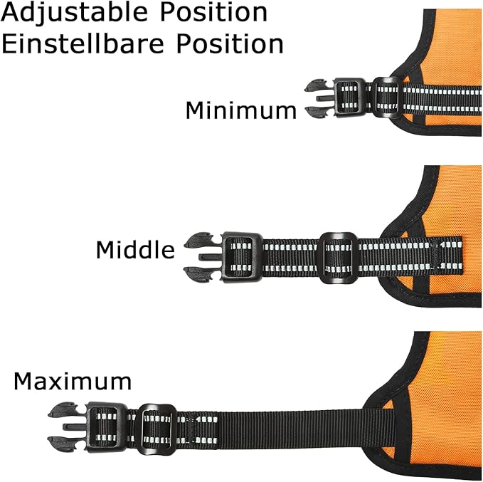 HEELE Dog Harness Harness for Small Dogs No Pull Dog Vest Harness for Small Dog with Soft Padded Handle Reflective for Outdoor Training, Orange, S