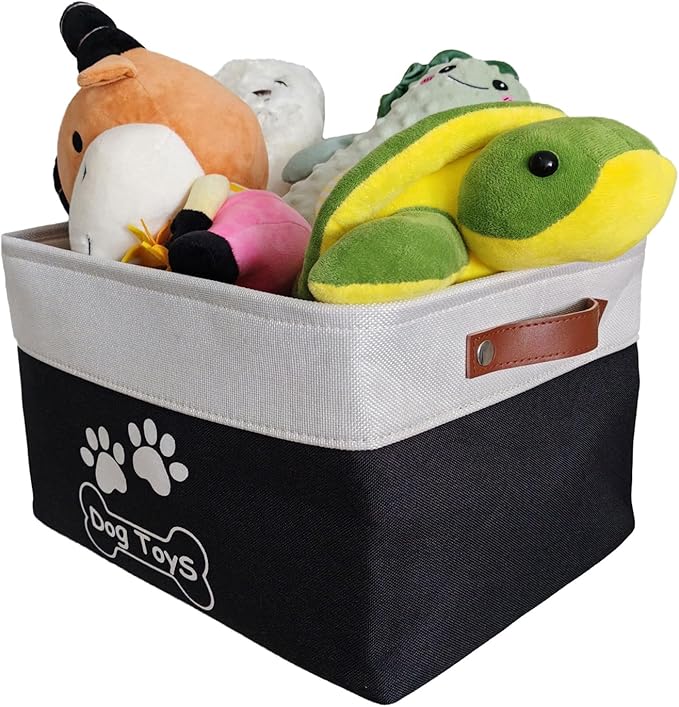Dog Toy Basket Collapsible Dog Toy Box with Handles Foldable Dog Toy Bin for Pet Toys,Accessories