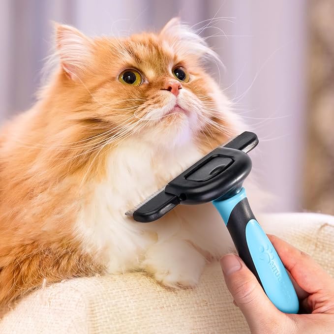 MIU COLOR Long Hair Pet Grooming Brush, Deshedding Tool for Medium and Large Dogs & Cats, Effectively Reduces Shedding by up to 95% for Pet Hair, Blue