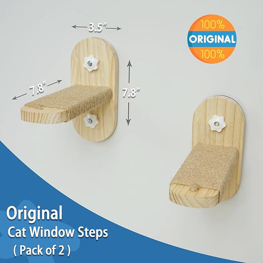 PETKARAY Cat Window Shelf, Original Cat Window Perch Stairs, Durable Kitty Seat for Window Sill, Sturdy Window Step for Indoor Cats