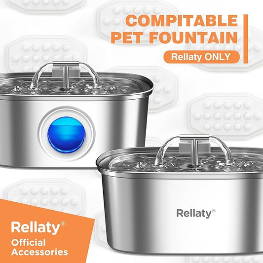 Official Cat Fountain Filters Replacement: Pre-Filter Sponges for 3.2L/108oz Automatic Pet Water Fountain - Includes 12 Sponge Filters & 12 Carbon Filters
