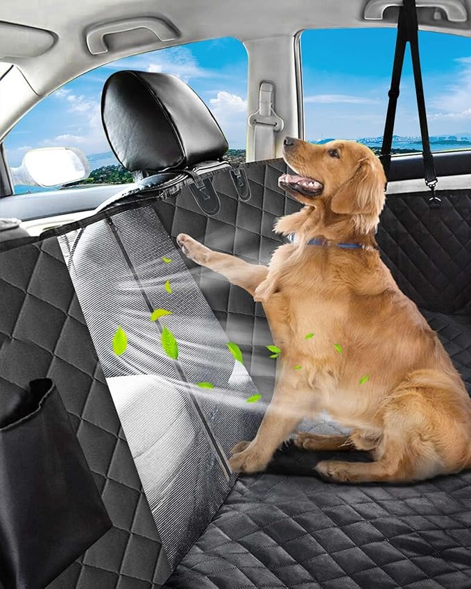 Victoper Dog Car Seat Cover, Heavy Durable Dog Seat Cover for Back Seat, 100% Waterproof Scratch Proof Nonslip Dog Hammock for Car with Side Flap, Pet Back Seat Covers Large 60" W x 64" L