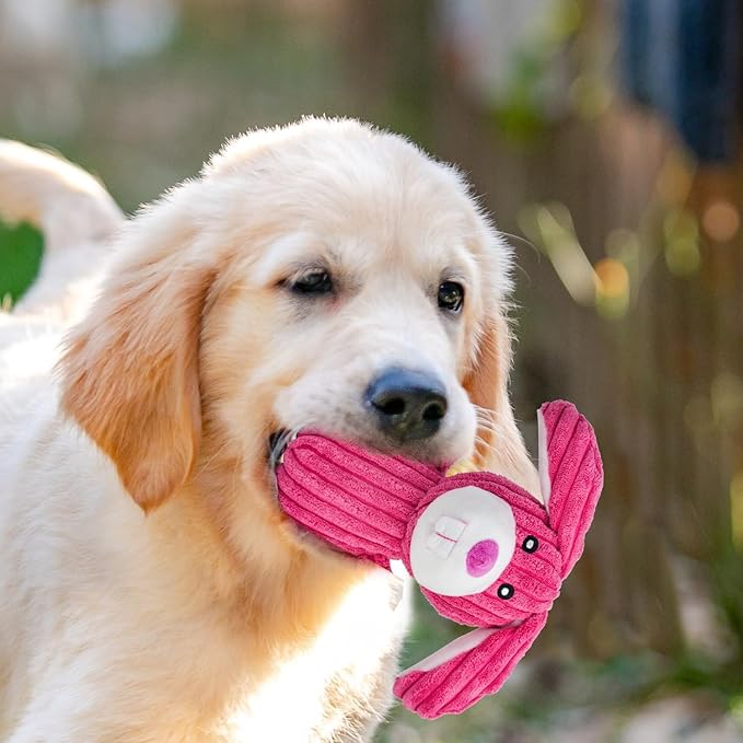 5 Pack Squeaky Dog Toys, Tough Stuffed Plush Puppy Tough Chew Toys, Durable Plush Animal Dog Toy for Large Small Medium Dogs to Keep Them Busy