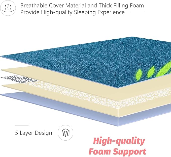 MAXYOYO Flamingo Japanese Floor Mattress Futon Mattress Boys Girls Foldable Bed Camping Mattress Floor Lounger Bed Couches and Sofas Mattress Topper King Size