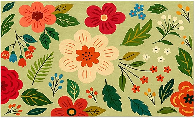 Non Slip Pet Feeding Mat with Floral Design for Dogs and Cats Food Water Bowl Placemat Easy Clean Pet Food Mat for Kitchen Dining Area Home Decor 24 x 16 Inch Absorbent Cat Water Bowl Mat