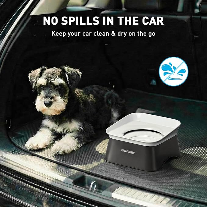 PAWGETHERยฎ No Spill Water Bowl for Dog 2L/68oz Splash Proof Slow Drinking Dog Bowls on Vehicle Travel No Drip Slow Water Bowl for Messy Drinkers Perfect for Small to Medium Sized Dogs