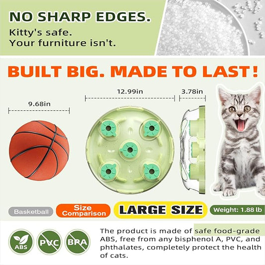 KADTC 2 Ways to Play - Large Size Cat Treat Puzzle Toy U.S. Brand & Design Foraging Balls for Indoor Cats Puzzles Feeder Kitten Stimulating Enrichment Slow Feeding Toys Interactive Brain-Teasing Game