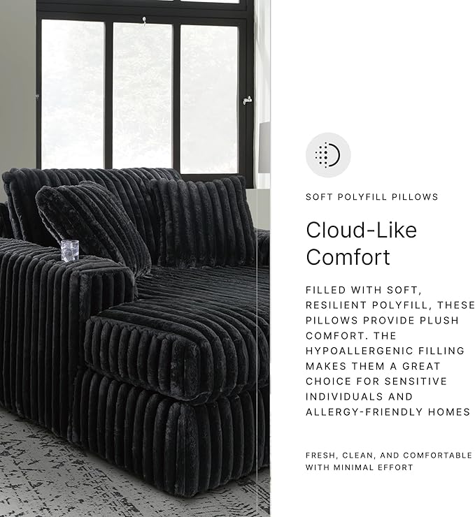 Signature Design by Ashley Midnight-Madness Modern Anti Sage Loveseat with Reversible Cushions, Black