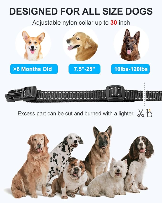 No Shock Dog Training Collar with Remote 3300FT, Dog Vibration Collar with Controller Beep and Vibrate Only, Safe Lock Waterproof Rechargeable Vibrating Collars for Dogs(10-120 lbs)-No Prongs