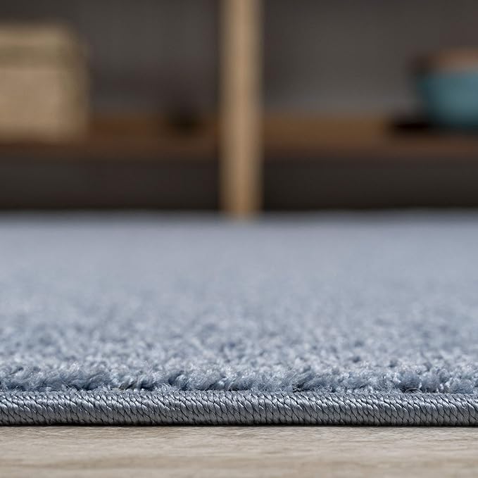 JONATHAN Y Haze Solid Low-Pile Classic Blue 7x7 Square Indoor Area Rug, Coastal,Bohemian,Minimalist,Classic, Easy-Cleaning for Living Room,Bedroom,Kitchen,Pet Friendly,Non-Shedding (SEU100F-7SQ)