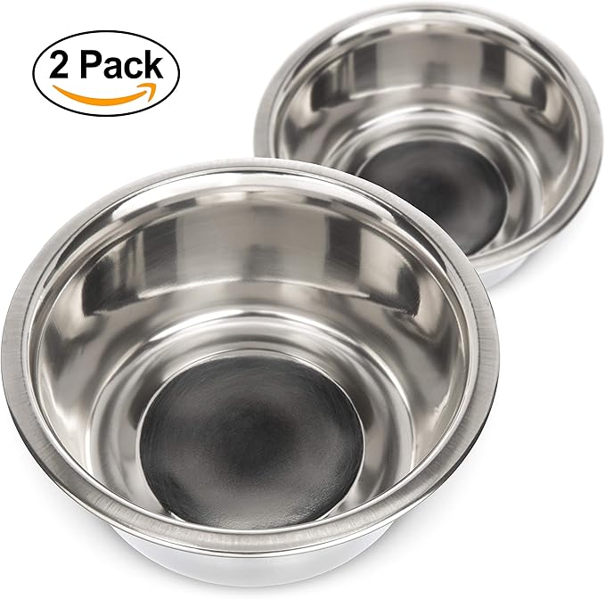 Neater Pet Brands 3.5 Cup (28 oz.) Stainless Steel Dog Bowls, Set of 2 Neater Feeder Replacement Bowls (Medium Deluxe Model), Dog Food Bowl & Water Bowl, Dishwasher Safe Metal Dish for Medium Dogs