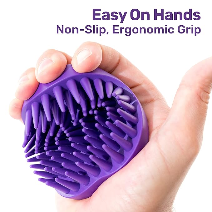 Pet Bath & Massage Brush - Grooming Comb for Shampooing & Massaging Dogs, Cats, Small Animals w/Short or Long Hair - Long Tapered Bristles, Gently Removes Loose, Shed Fur, Bath Brush Cats (No Handle)