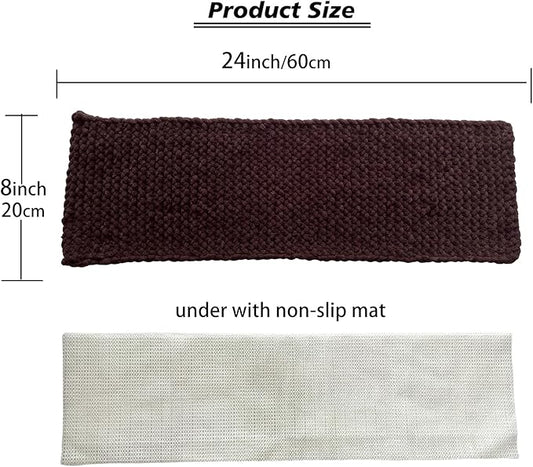 Cat Window Sill Pet Pad Perch, Knitted Pet Mat Pillow Seat Bed Cushion for WindowSill, Double Sided Cat Window Perch (Coffee, 8"x24")