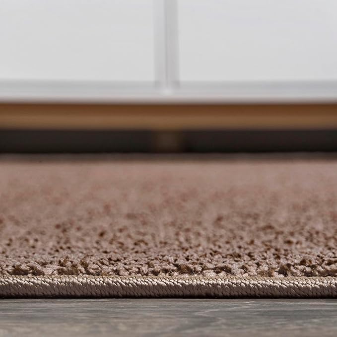 JONATHAN Y Haze Solid Low-Pile Brown 5x5 Square Indoor Area Rug, Coastal,Bohemian,Minimalist,Classic, Easy-Cleaning for Living Room,Bedroom,Kitchen,Pet Friendly,Non-Shedding (SEU100J-5SQ)