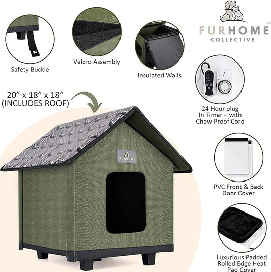 Heated Cat House for Outside - Cat Houses for Outdoor Cats - Heated Cat House - Outdoor Cat House - Cat Houses for Indoor Cats