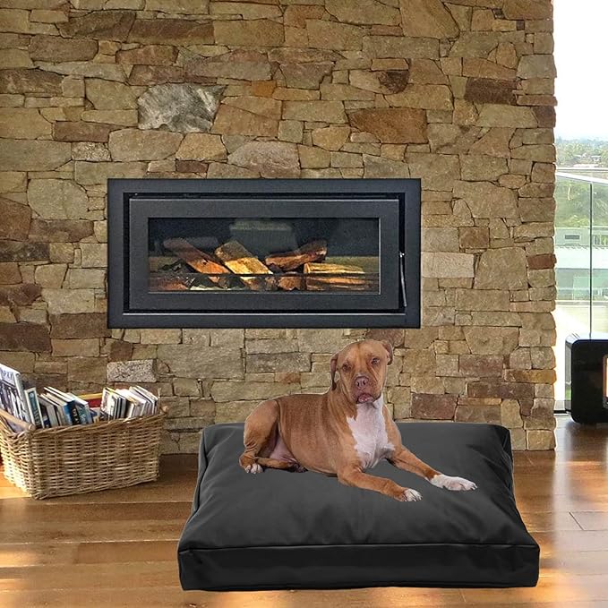 Replacement Dog Bed Cover,Heavy Duty Waterproof Removable 44" L x 32" W x 4" H Reusable Dog Bed Covers with Zipper-Cover Only