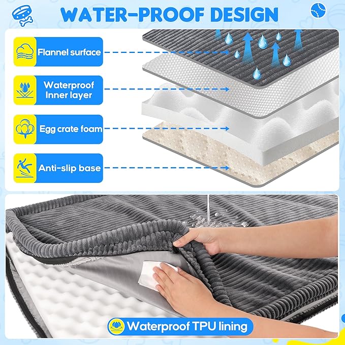 Dog Car Bed, Non-Slip Backseat Extender Pet Mat, Removable Washable Dog Bed for SUVs, Sedans & Trucks, Anti-Slip Travel Bed for Dogs, Easy Clean & Scratch-Proof & Comfort (50"x24.6")