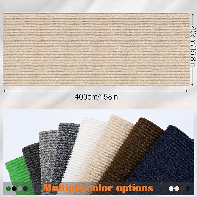 Cat Scratch Furniture Protector - 158" x 15.8" Trimmable Self-Adhesive Cats Claws Scratch Pads, DIY Cat Climbing Couch Protector for Scratch Post Cat Tree Replacement Indoor (Khaki)