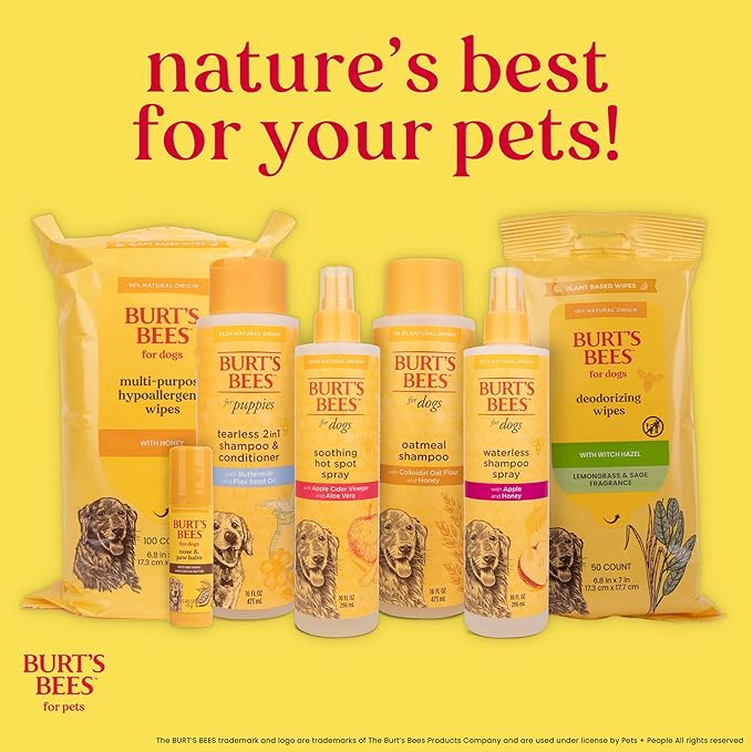 Burt’s Bees for Pets Tear Free Puppy Shampoo & Conditioner with Buttermilk, 2 in 1 Gentle Dog Shampoo for Puppies, Cleans and Conditions Sensitive Skin, 16 Fl Oz - 2 Pack