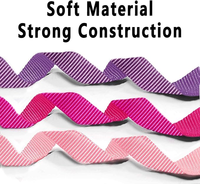 azuza 3 Pack Dog Collars Comfortable and Adjustable Nylon Dog Collars for Puppy Small Dogs, XS (8-12inch),Pink, Hot Pink and Purple