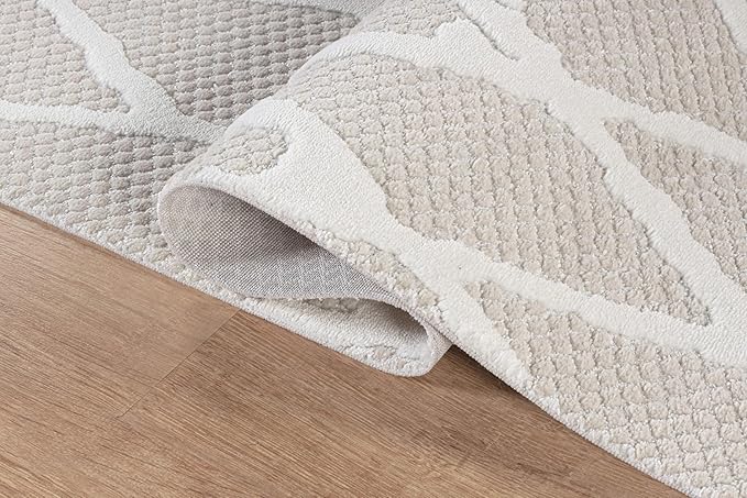 Modern Indoor Rug Diamond 6 Round Area Rugs for Living Room Luxury Kitchen Bedroom Durable Soft Geometric Durable Low and High Pile Stain Resistant Non Shedding Area Carpet 6 Round