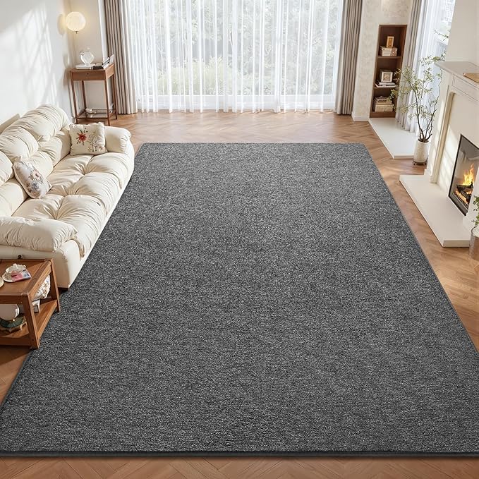 DweIke Rugs for Bedroom Living Room, 6x9 ft Black Grey Area Rug, Washable Memory Foam Indoor Carpet, Modern Non-Slip Ultra Soft Carpets for Kids Boys Girls Adults Nursery Dorm Home Decor