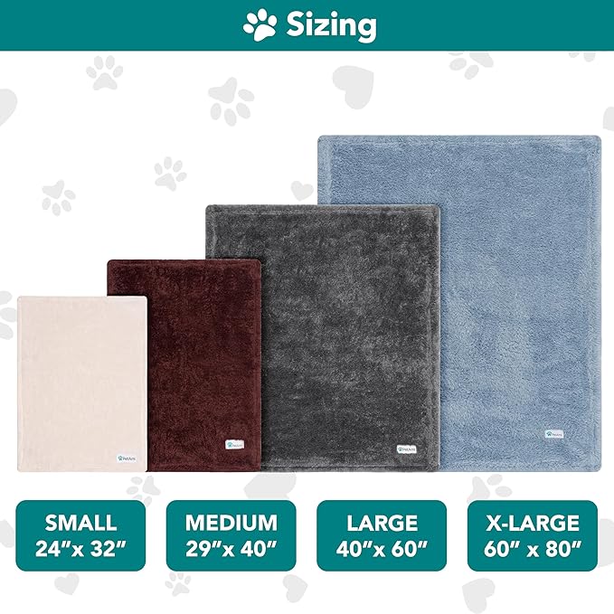 PetAmi Dog Blanket for Large Dogs, Brown Fluffy Soft Sherpa Fleece for Puppies and Kittens, Calming Pet Throw for Bed, Washable Sofa Couch Cover, X-Large 60x80