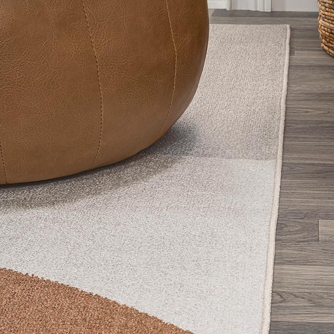 JONATHAN Y Machine Washable Multi Indoor Area Rug 4X6 ft, Pebble Geometric Contemporary for Living Room, Bedroom, Kitchen, Office, Easy-Cleaning, High Traffic, Pet-Friendly, Non-Shedding (WSH307A-4)