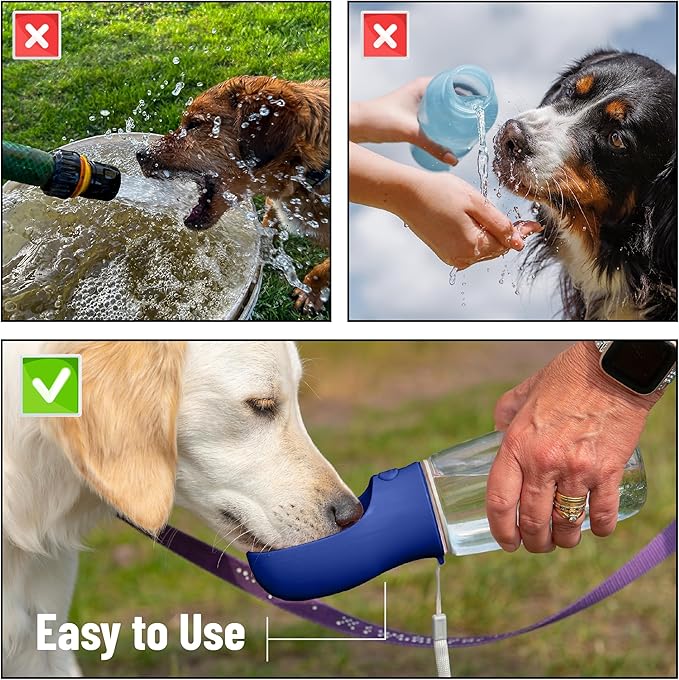 Mr. Pen Portable Dog Water Bottle, 19 oz, Large, Navy Blue, Travel Dog Water Bottle Dispenser, Not Dishwasher Safe