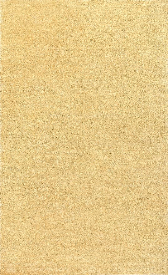 JONATHAN Y Haze Solid Low-Pile Mustard Indoor Area Rug 5x8, Coastal,Bohemian,Minimalist,Classic, Easy-Cleaning for Living Room,Bedroom,Kitchen,Pet Friendly,Non-Shedding (SEU100B-5)