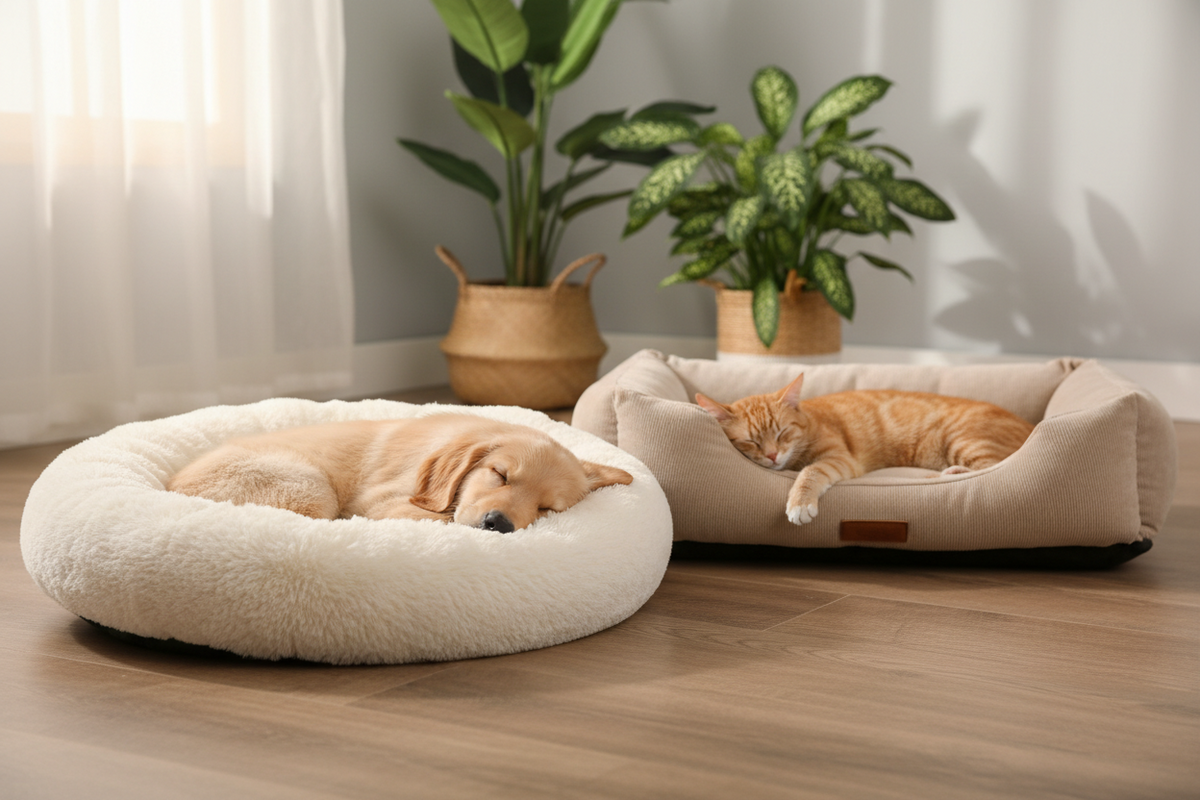 Calming pet beds designed for anxiety relief and comfortable sleep