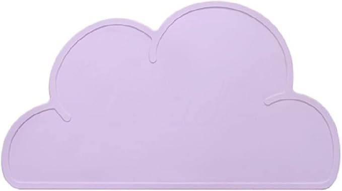Love Dream Silicone Pet Feeding Food Mat with Raised Edge, Anti-Slip Waterproof Pet Bowl Mat Placemat for Dog and Cat (Purple)