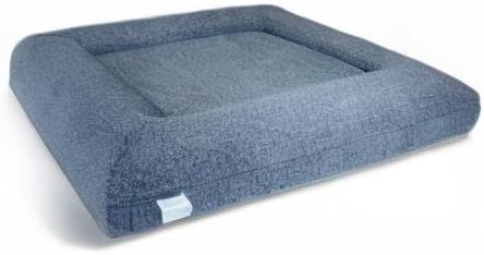 Luxury Boucle Orthopedic Memory Foam Dog Bed with Waterproof Liner and Machine Washable Cover with YKK Zippers (Medium, 37" L x 30" W x 6" Th, Ocean Blue)